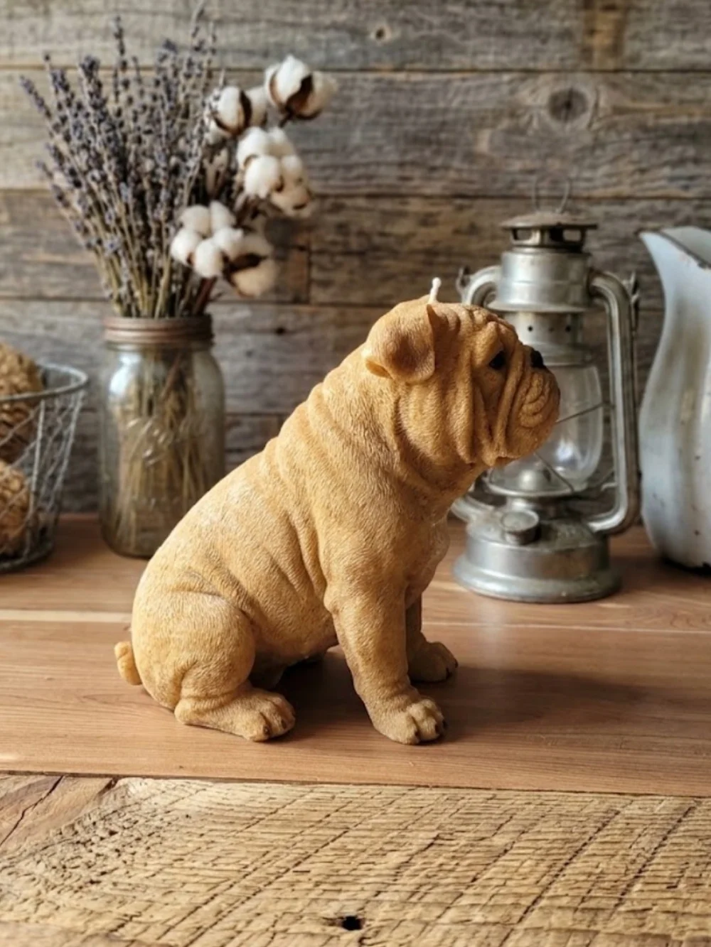 Brown Bulldog Decorative Candle - Home Accents
